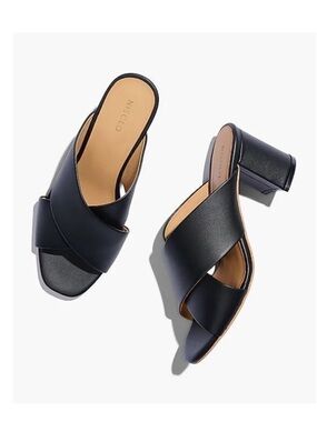 NISOLO Carina Cross Strap Mule Sandals Slides size 8 Leather